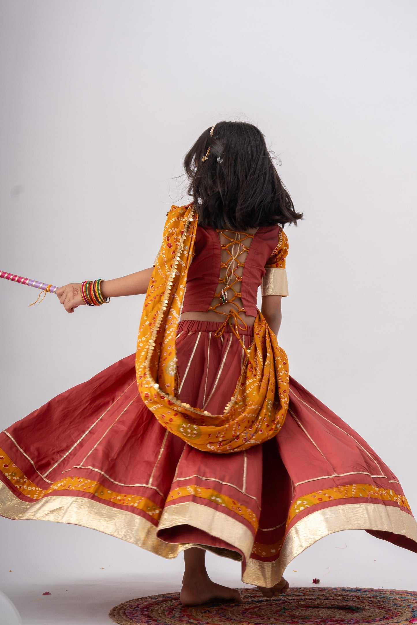 Traditional Festive Charm Girls Pure Cotton Lehenga