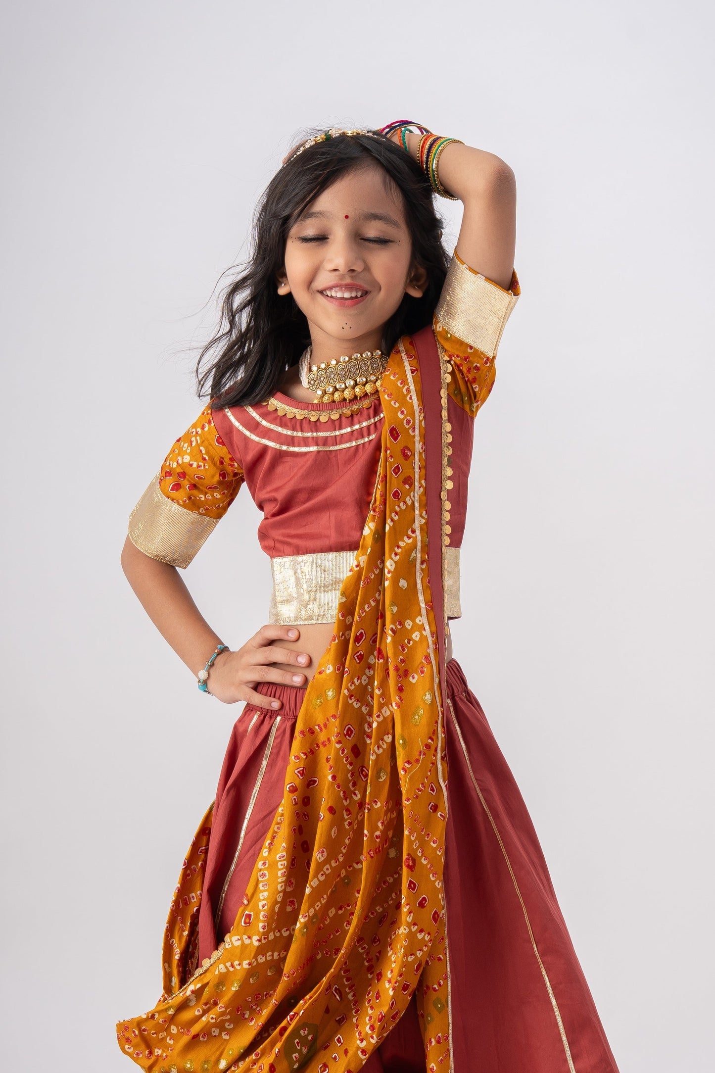 Traditional Festive Charm Girls Pure Cotton Lehenga