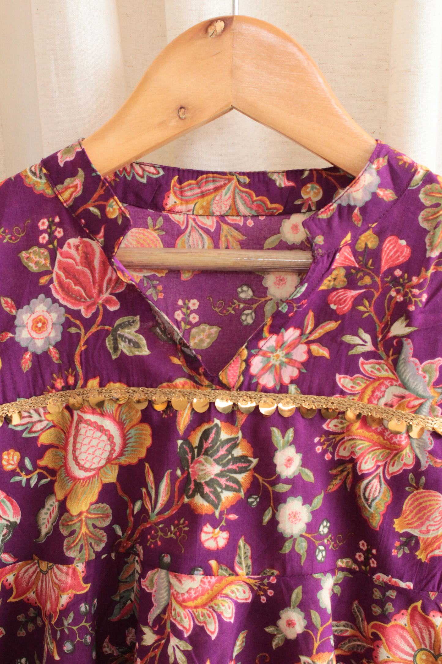 Pure Cotton Ethnic Clothing Set - Purple