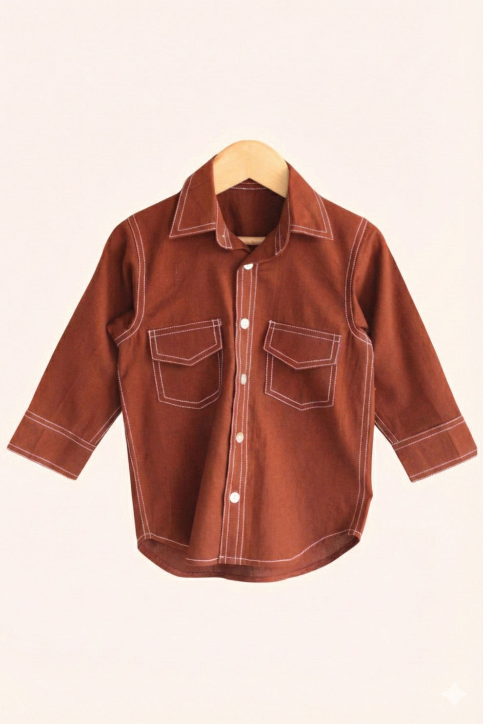 Boys Rust Shirt | Trendy Kids Casual Shirt