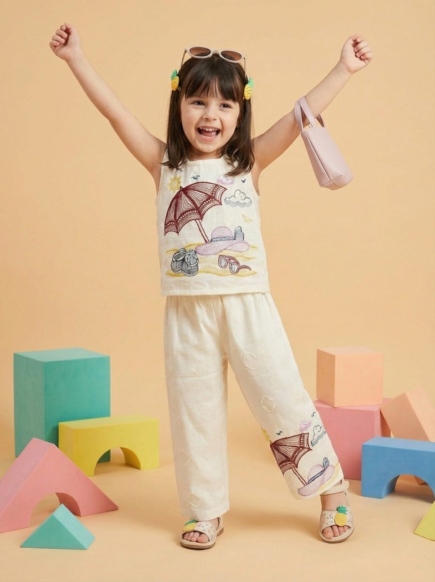 Girls Premium Cotton Co-Ord Set β Soft & Breathable Summer Outfit for Kids