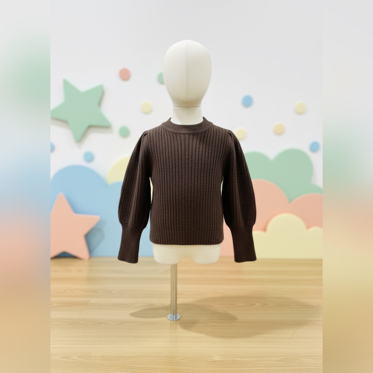 Chic Layered Brown & Faux Fur Winter Set for Kids