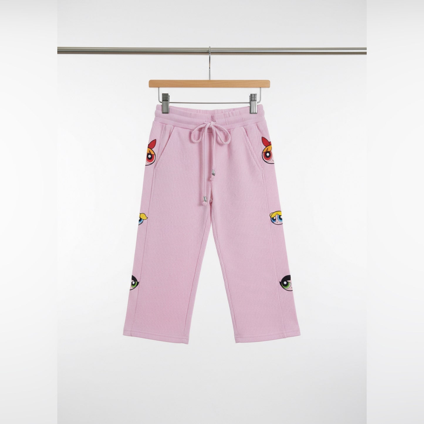 Powerpuff Girls Pink Ribbed Co-ord Set for Girls