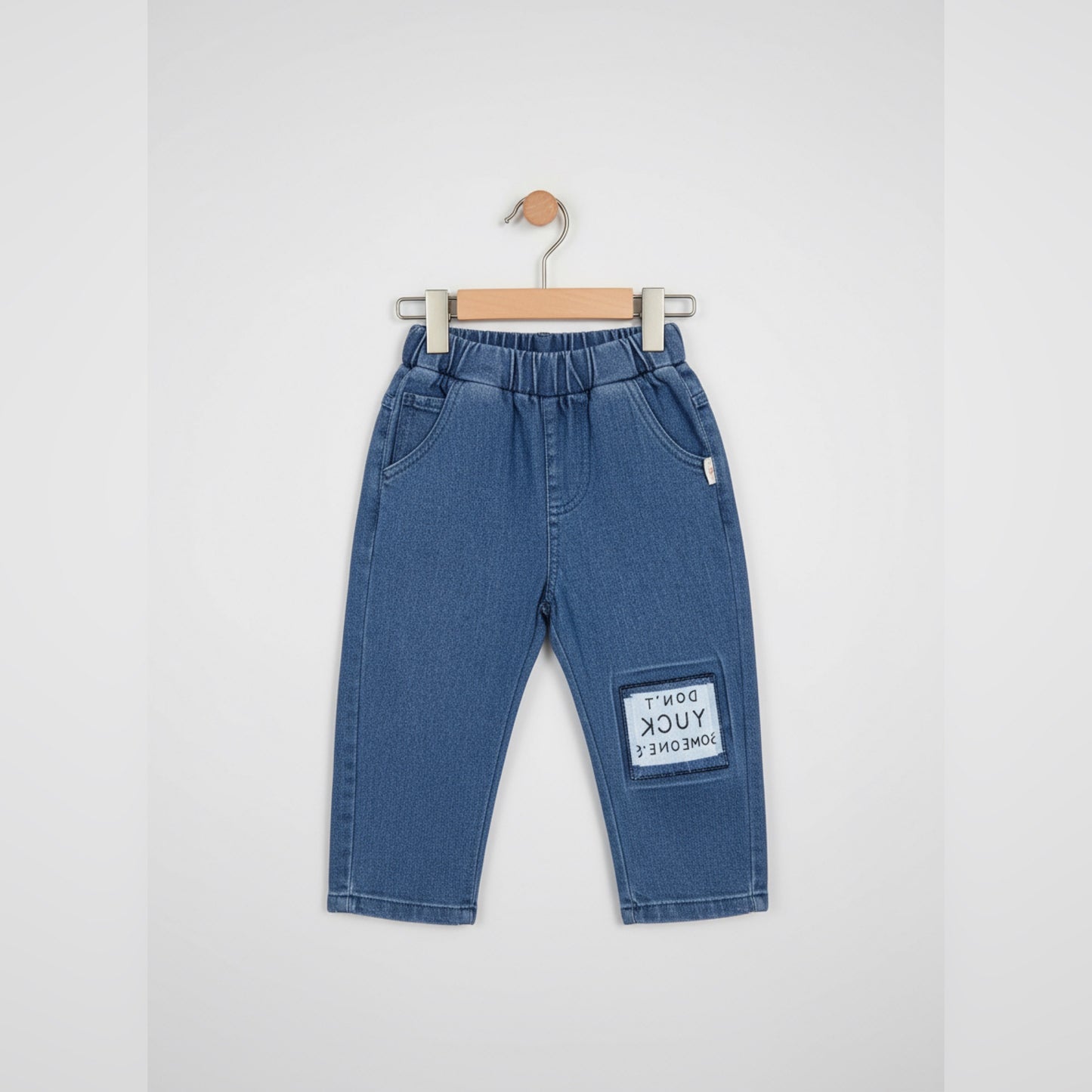 Playful Denim Teddy Cord Set for Kids