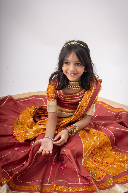 Traditional Festive Charm Girls Pure Cotton Lehenga