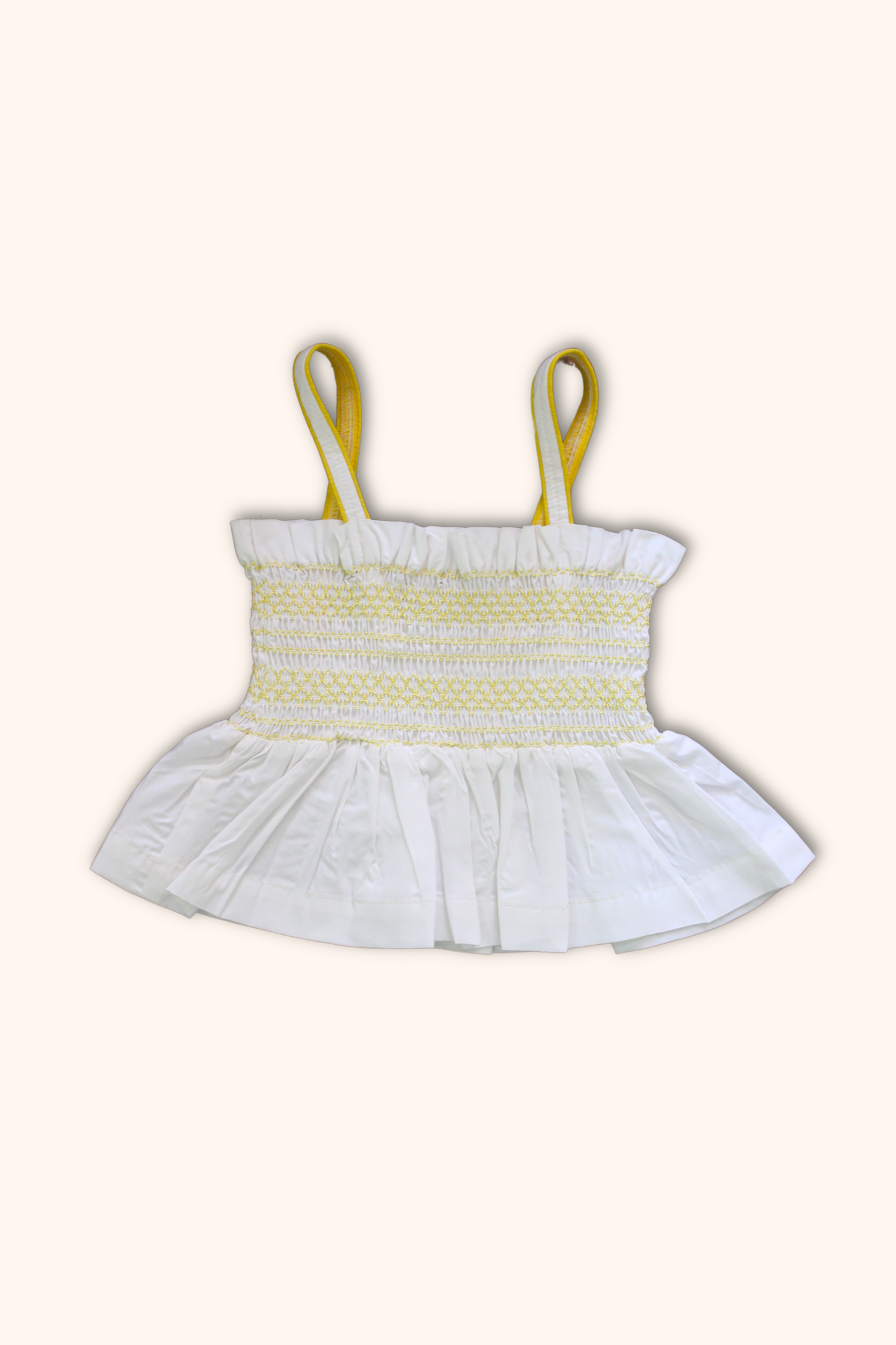 Girls Smocked Crop Top & Pleated Pants Green
