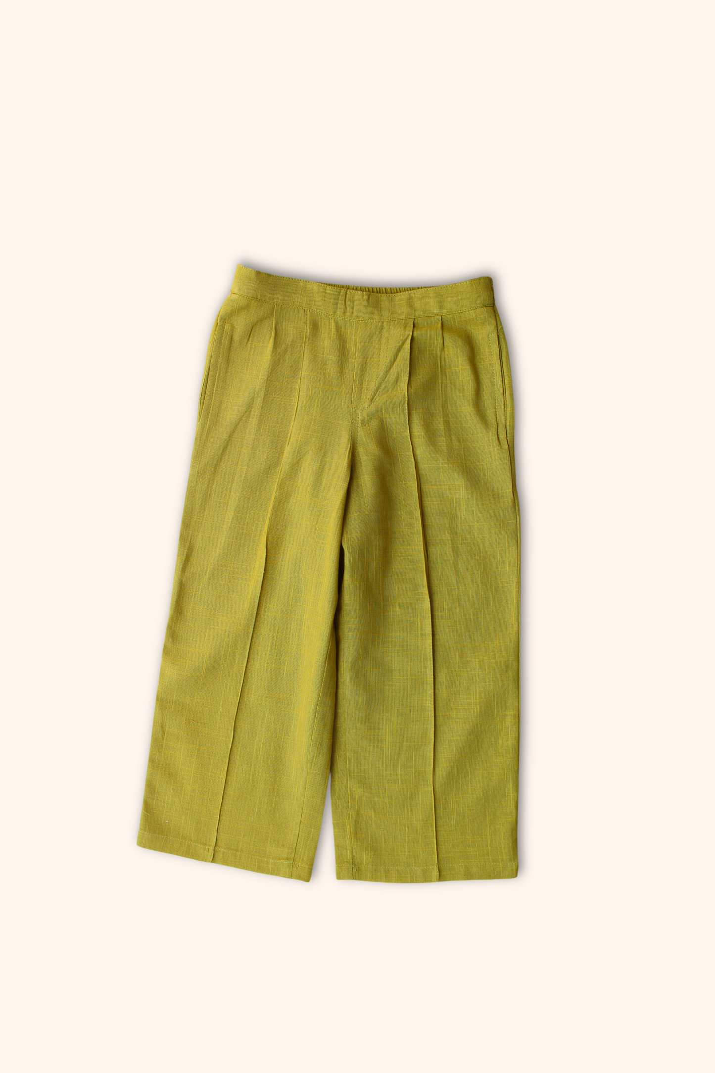 Girls Smocked Crop Top & Pleated Pants Green