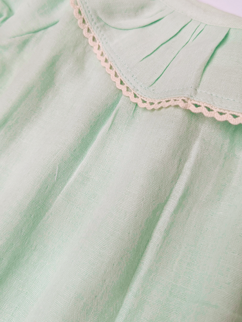 Baby Muslin Ruffle Top Skirt Set for Girls - Green
