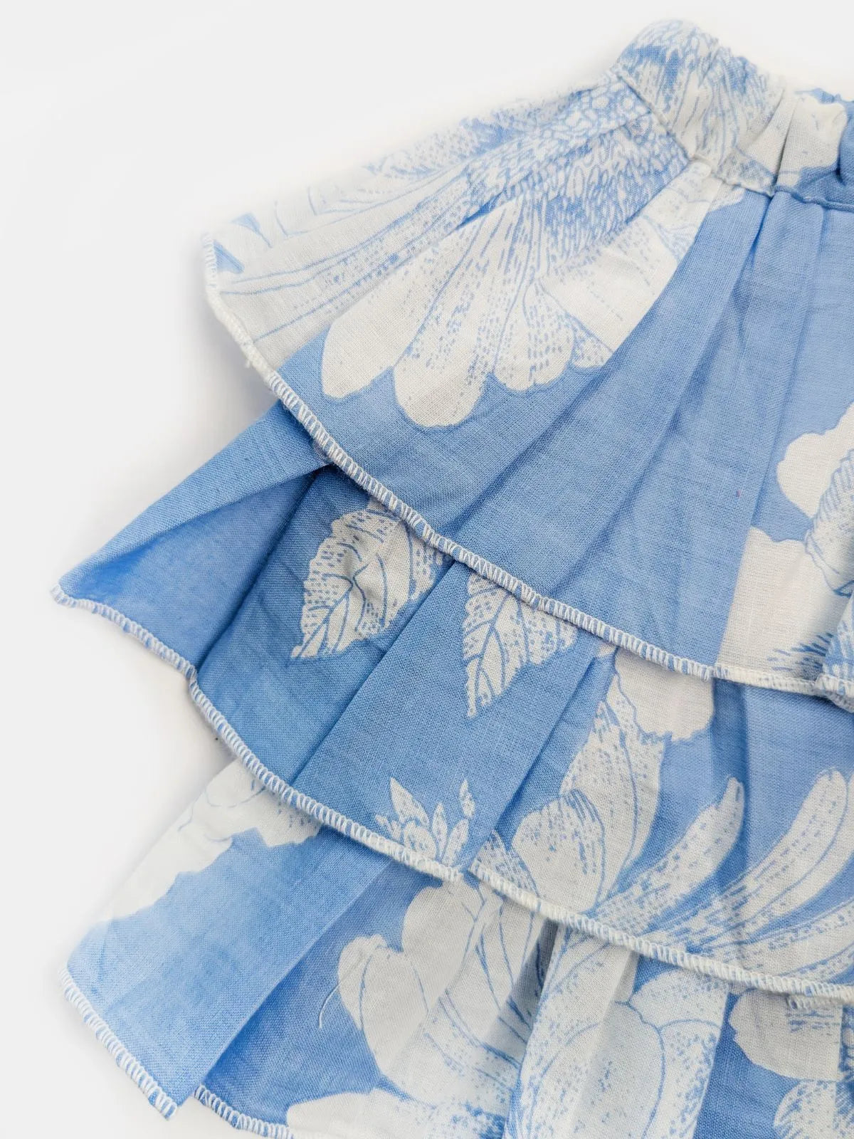 Beachwear Muslin One-Shoulder Top & Cotton Skirt Set