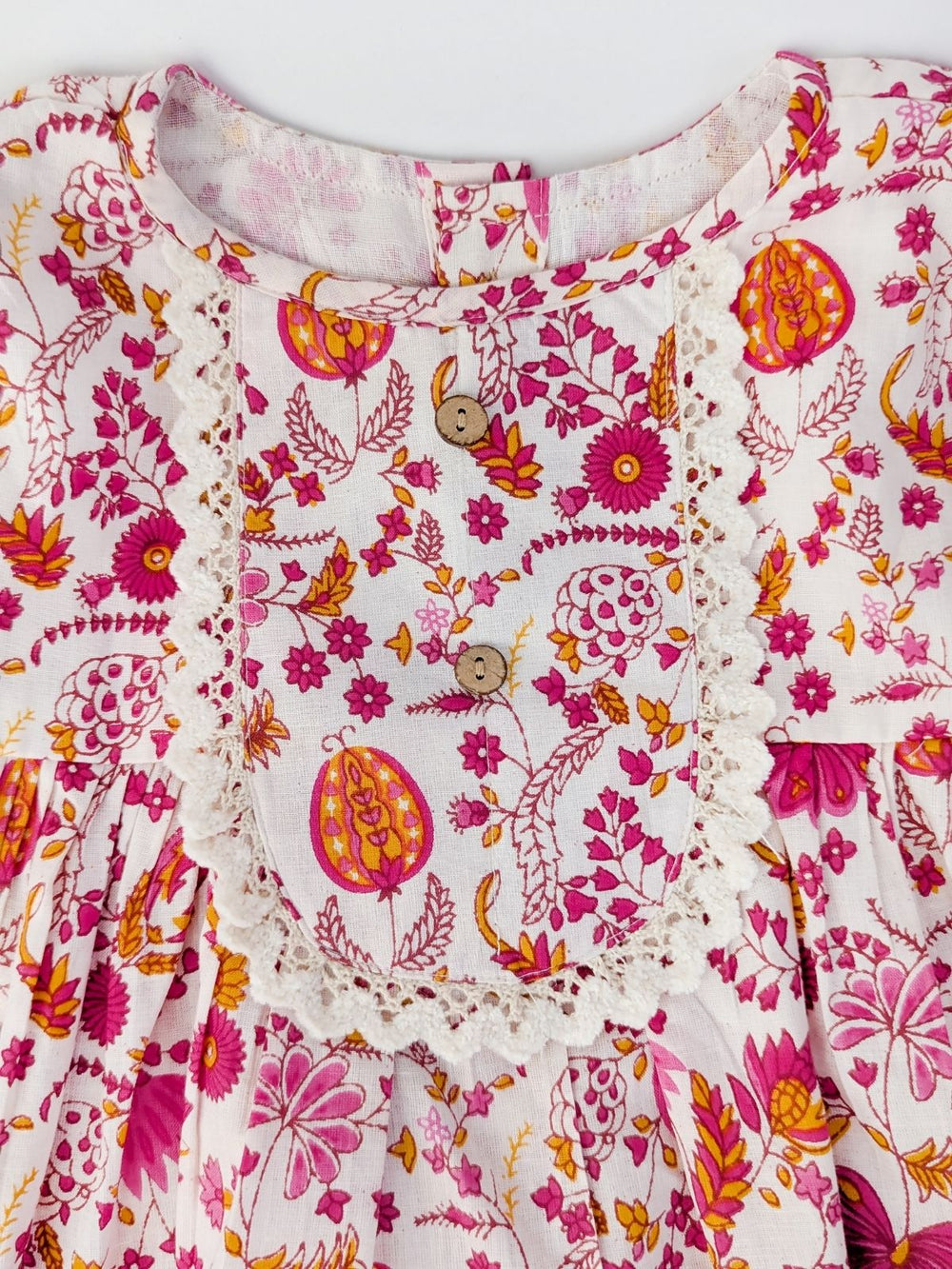 Girls Floral Printed Top with Frill Palazzo Pants – Stylish Pink Ethnic Cord Set for Kid