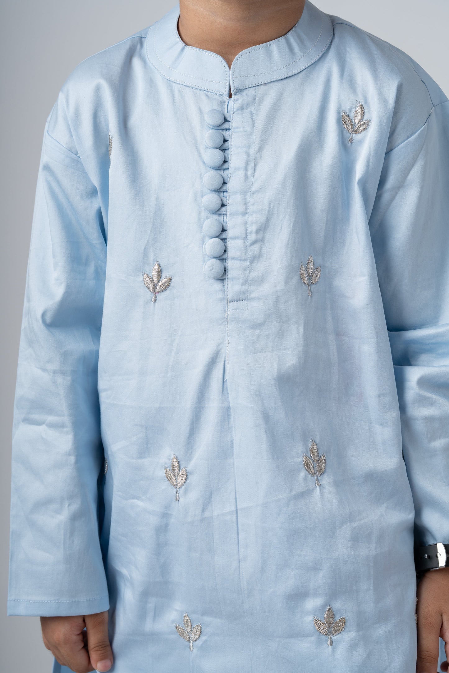 Elegant Ice Blue Kids Kurta Pajama Set for Boys | Traditional Ethnic Wear