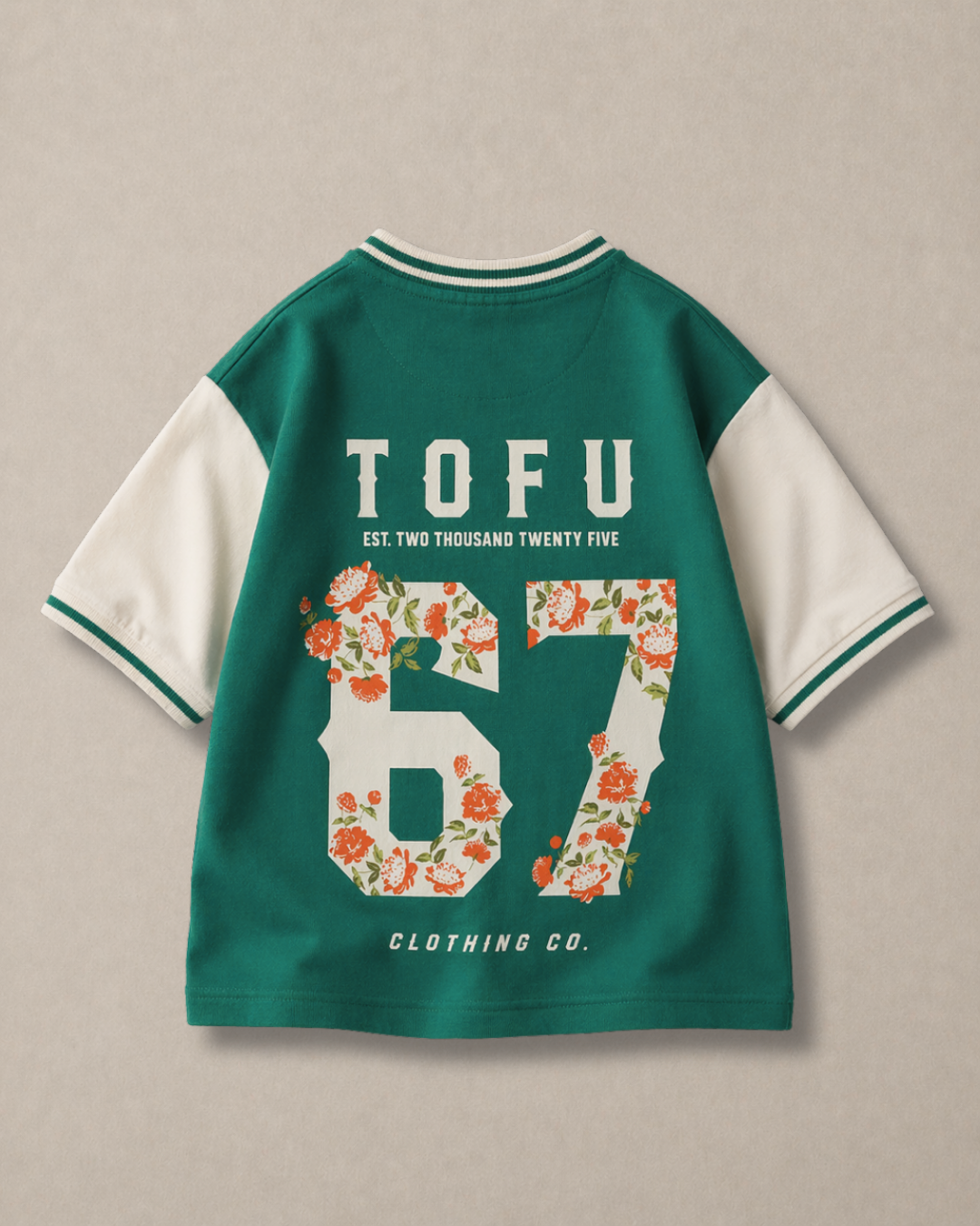Set of Green 67 Tshirt and Green Long Shorts - Green