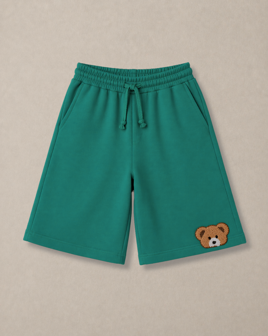Knee Length Kids Relaxed Fit Shorts in Green