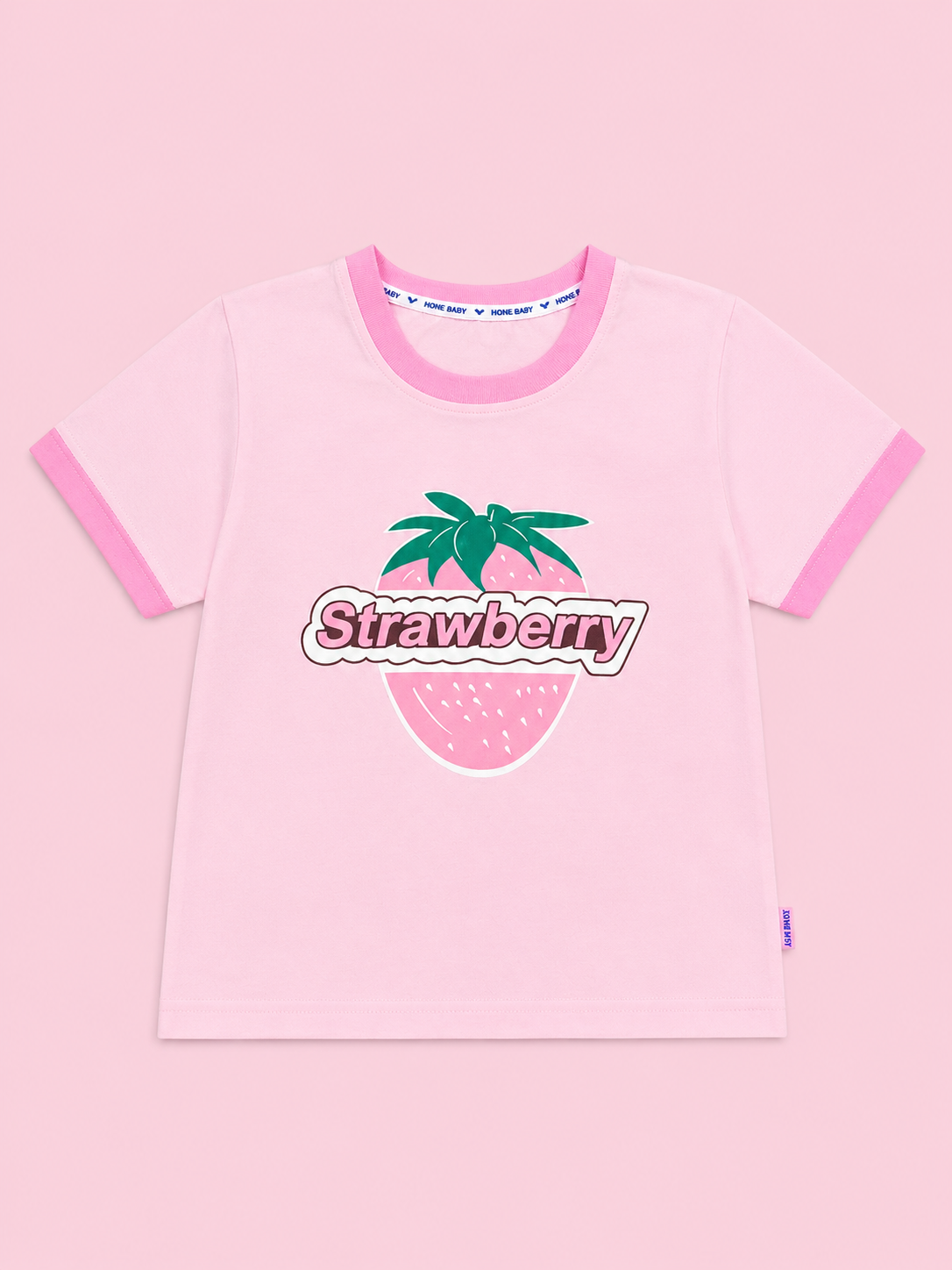Girls Pink Strawberry Printed Cotton T-Shirt | Cute Summer Casual Wear for Kids | Cheeky Charms Kids India