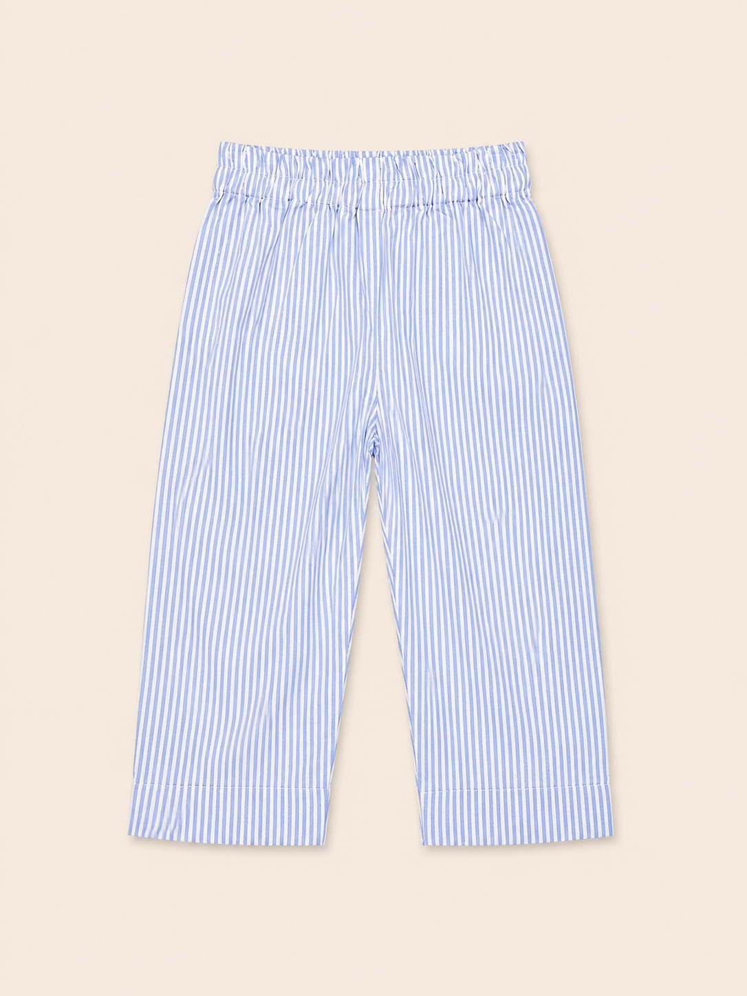 Blue & White Striped Cotton Night Suit for Girls | Soft Breathable Kids Pajama Set with Ruffle Top