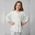 Elegant White Short Kurti for Girls