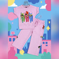 Powerpuff Girls Pink Ribbed Co-ord Set for Girls