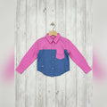 Stylish Pink &amp; Denim Contrast Shirt