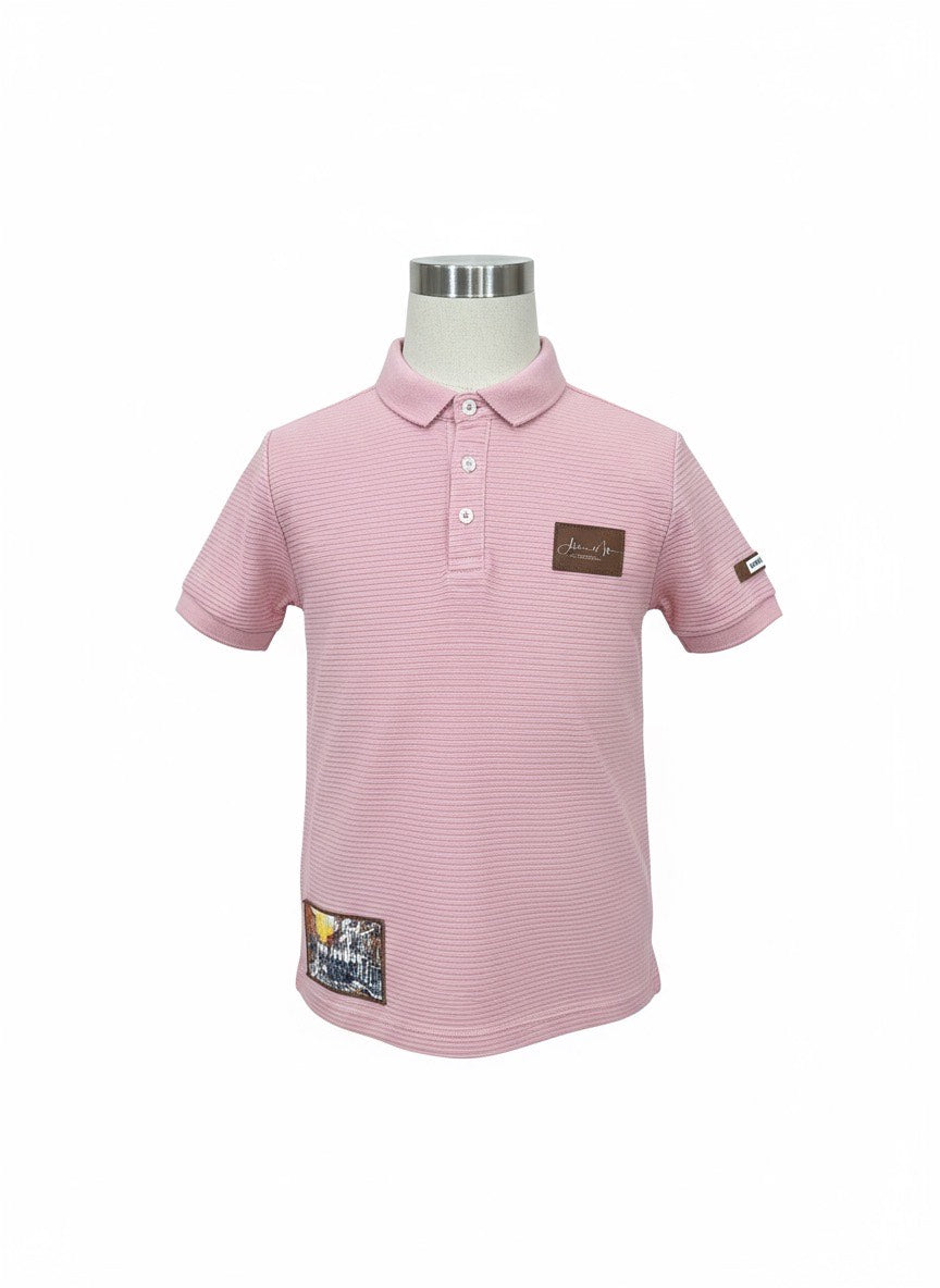 Boys Pink Polo T-Shirt