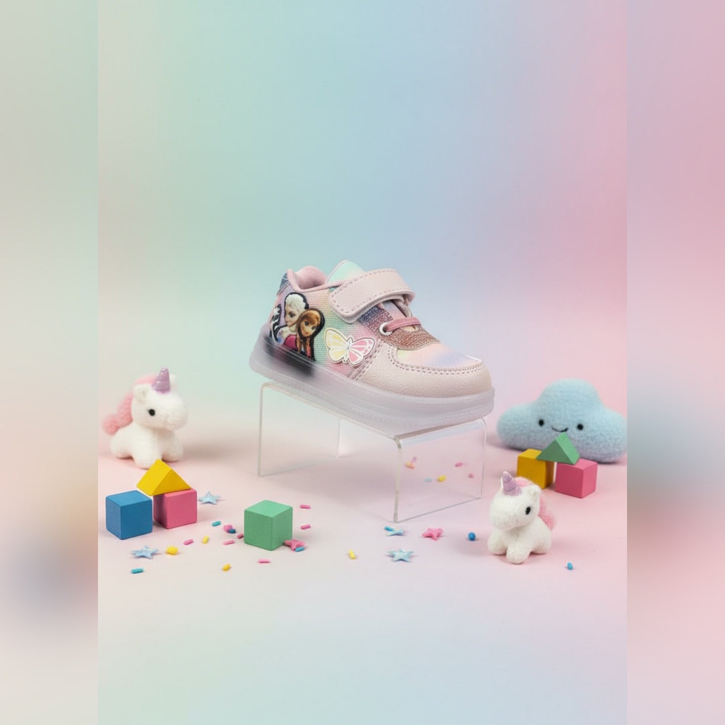 Magical Frozen-Themed Pink Kids Sneakers