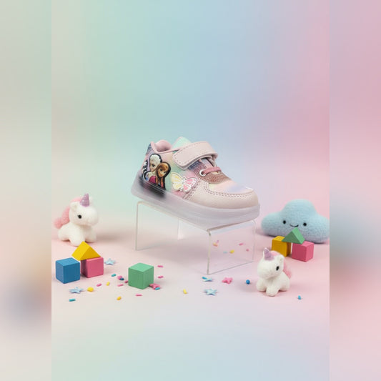 Magical Frozen-Themed Pink Kids Sneakers