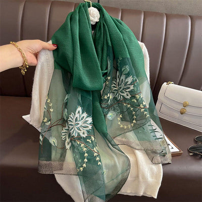 Regal Fern Premium Stole :- Green